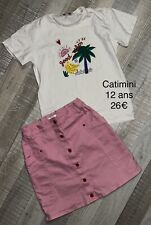 Catimini 12 Ans Fille : T Shirt + Jupe Rose été tbe