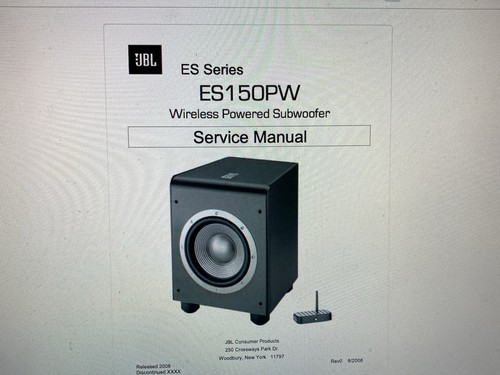 Jbl es150pw service - jbl, manual