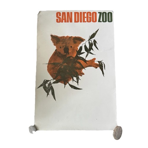 Vtg san diego zoo - san, poster
