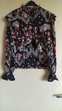 chemisier shein noir à fleurs