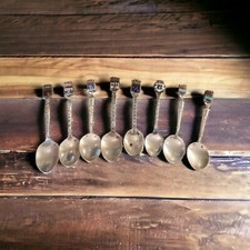 Petites Cuillères De Collection Métal Argenté J. M. Augis Lot de 8 French Spoon 