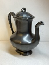 THÉIÈRE CÉRAMIQUE ÉMAILLÉE NOIRE . FAÏENCE ANNÉES 50/60 . DESIGN. DLG JOUVE