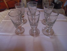 ENSEMBLE DE 6 VERRES ANCIENS  A ABSINTHE A FOND EPAIS BISTROT  XIX  EME