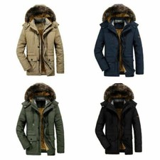 Homme Coton Rembourré Parka Manteaux à Capuche Doudoune Vestes Ample Hiver Chaud