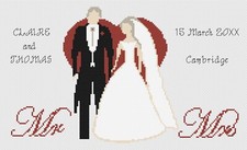 Point de Croix Mariage Échantillonneur Kit Ou Motif - Florashell - Mr Et Mme