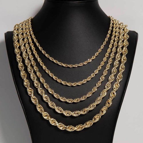 Collier chaîne corde - chaîne, jaune