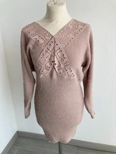 Robe Pull moulante taupe à