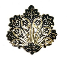 Ancienne Boucle Pince A Foulard Emaillé Circa 1930