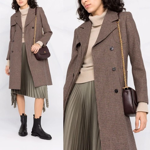 Sandro manteau check wool - sandro,