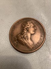 Ancienne Médaille Bronze Louis XVI Roi Par Du Vivier 4cm XVIIIe 1