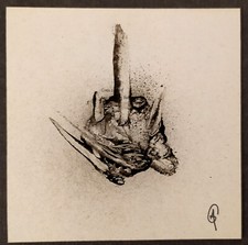 Peinture  miniature signée bombe aerosol noir et blanc graphic paint