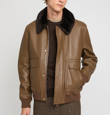 Blouson bomber cuir marron
