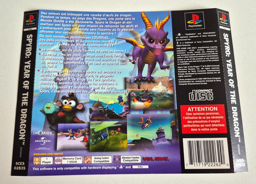 Jaquette arrière spyro - *jaquette,