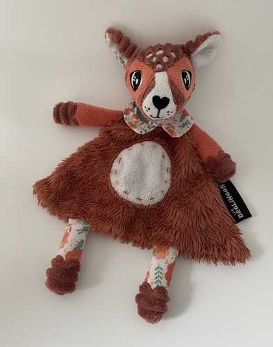 Doudou peluche plat - plat, biche