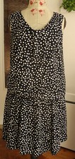 Robe ARMAND THIERY 44 noire pois blancs bel effet blousant