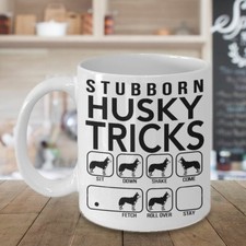 Stubborn Husky Tricks, Funny Dog Fetch Mug, Dog Trainer Tea Cup 11oz Coffee Mugs