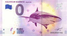 64 BIARRITZ Aquarium, Requin, N° de la 2ème liasse, 2019, Billet Euro Souvenir