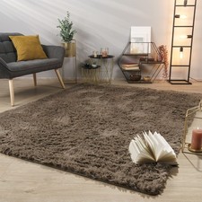 Tapis De Salon Tapis Shaggy Poil Long Doux Peluche Design Moderne Monochrome