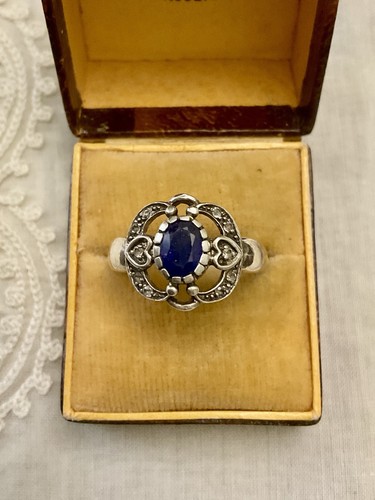 Ancienne bague beau saphir - bague,