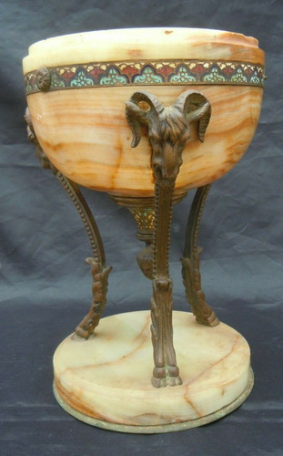 Coupe bronze émaux - , cloisonné
