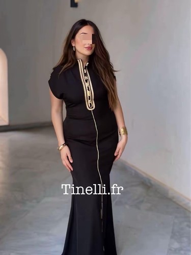 Caftan marocain noir - caftan,