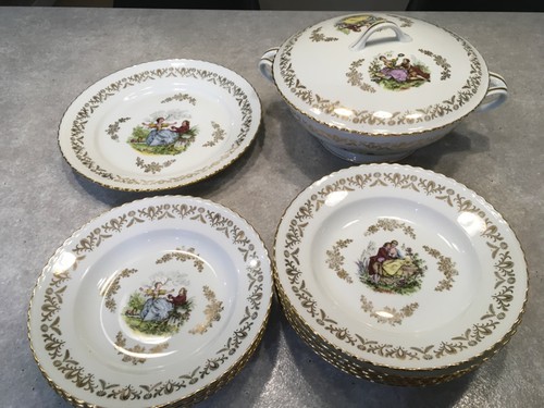 Service assiettes soupe - à,