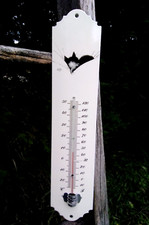 Plaque émaillée Thermomètre Vintage 30cm Chat Dubout 2 émail véritable F. France