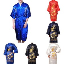 Peignoir homme chinois dragon kimono soie pyjama confortable pyjama nuit