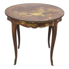 Table basse asiatique laquée peinte