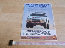 Autocollant PEUGEOT TALBOT INFO-RALLYE - PARIS ALGER DAKAR 1988