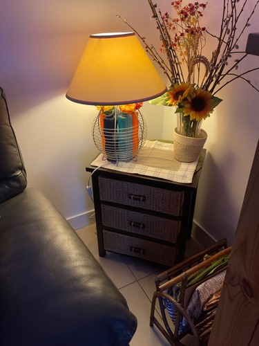 Lampe abat jour sur pied - , acier