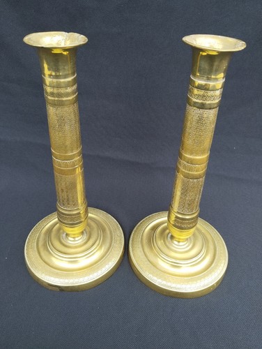 Paire bougeoir bronze cisele - paire,