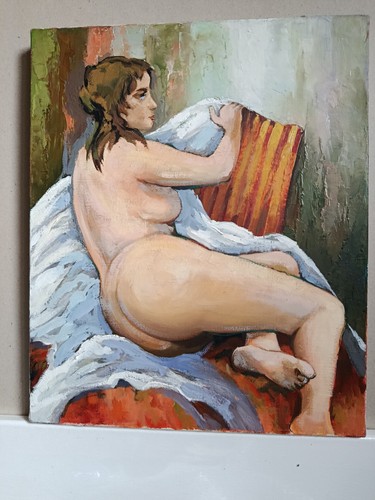 Tableau huile portrait - , nu
