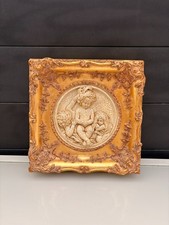 Bas Relief Plaque Cadre Doré