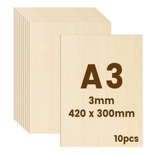 10pcs Contreplaqué 3mm - Bois pour Pyrogravure & Gravure Laser - Planche Bois...
