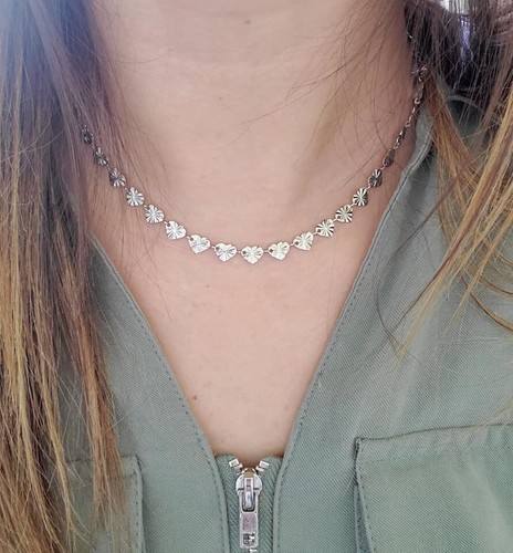 Collier coeur chaine court