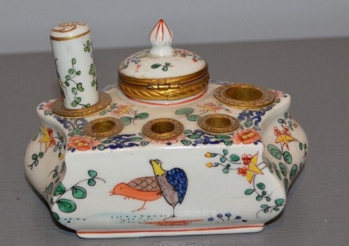 Ancien encrier porcelaine - encrier,