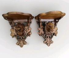 Magnifiques Paires de CONSOLES/ ETAGERE De La Forêt Noire Bois Sculpté XIX ÈME.