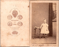 Hâvre, Paris, Petite fille nommée Lucie Legendre Vintage CDV albumen carte de vi