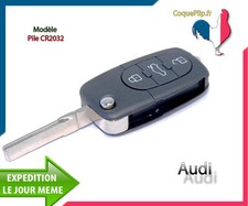 Coque Télécommande Plip 3 Boutons Audi A1 A3 A4 A5 A6 A8 TT Q7 + Clé Vierge.