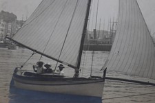 Photographie ancienne vers 1905 voilier port de Marseille 23,5 x 17 