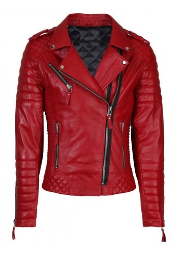 Femmes rouge motard peau - motard,