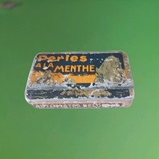 Ancienne boîte en métal perles a la menthe