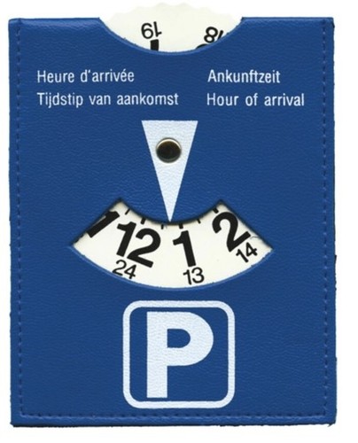 Disque horaire bleu carton - bleu, en
