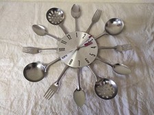 Pendule Horloge murale à quartz en métal 38 cm de diamètre déco cuisine