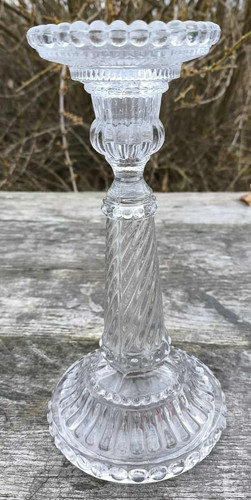 Bougeoir verre sur - verre, pied