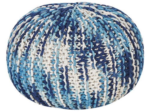 Pouf blanc bleu - blanc,