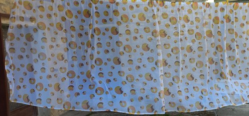 Rideau voilage motifs orange - voilage,