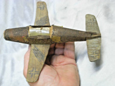 AVION JOUET ANCIEN SCULPTURE BOIS TOLE METAL TOY PLANE
