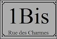 plaque pvc numero de rue ou de maison 150x100mm argent